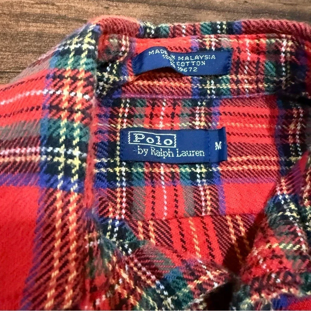 Ralph Lauren Vintage Size M 8 Red & Blue Plaid Boys Girls Shirt‎ Top Button Up
